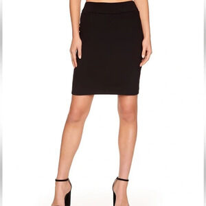 Susana Monaco Signature Stretch Knit Straight Pencil Black Skirt size Small